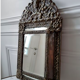 Nineteenth century parecloses mirror in brass and wood 32x60cm