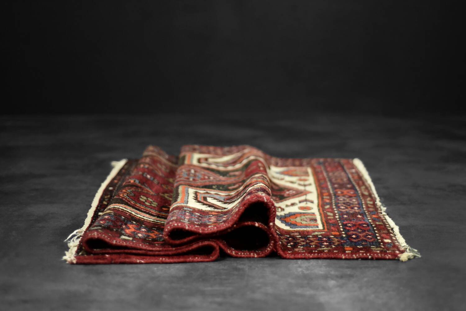 Vintage handwoven Zanjan Hamadan oriental rug, Middle East, 1960s.