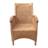 Rattan and bamboo armchair