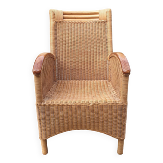 Rattan and bamboo armchair