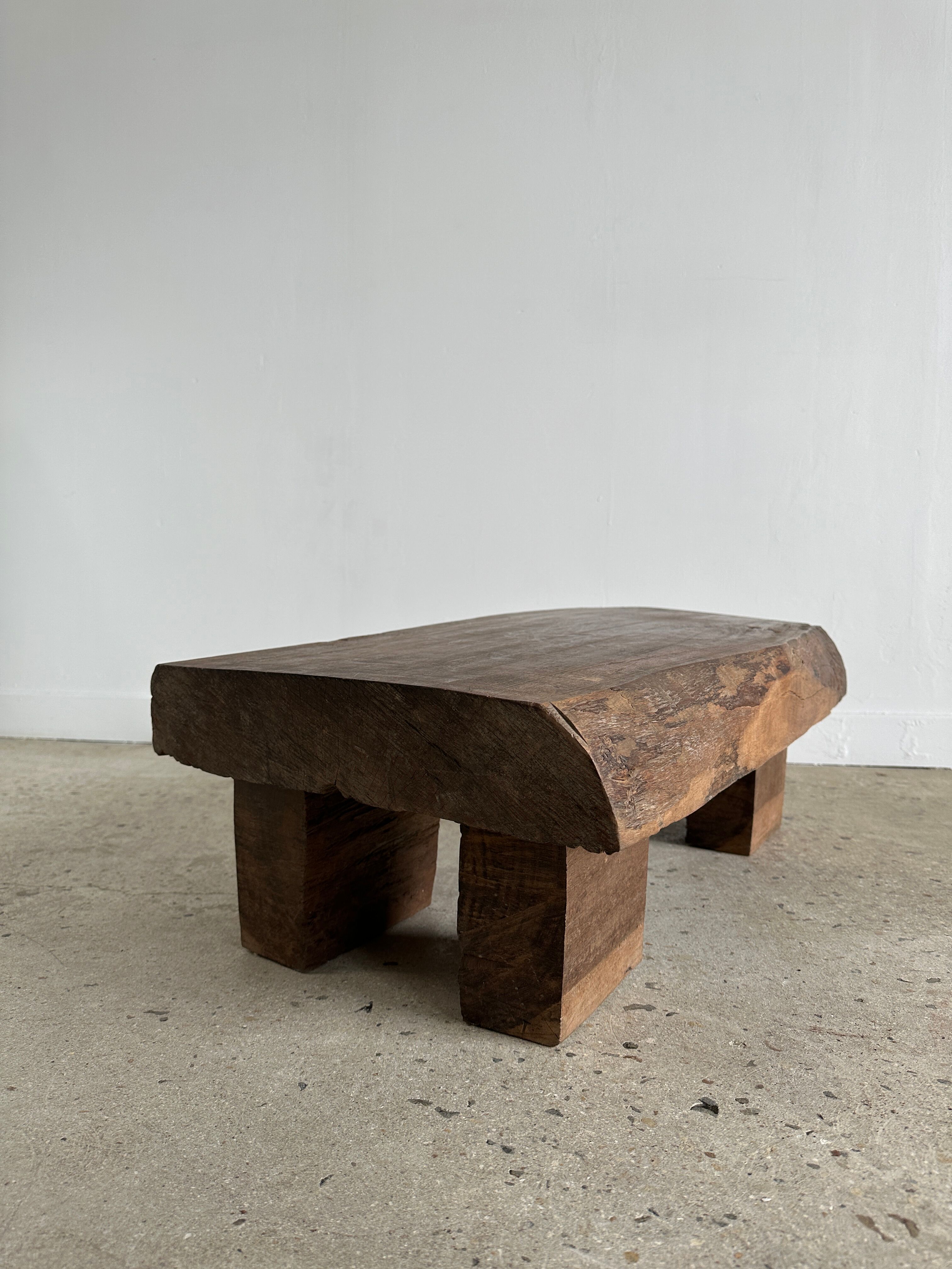 Asian solid wood quadripod brutalist coffee table H30 L81 l42