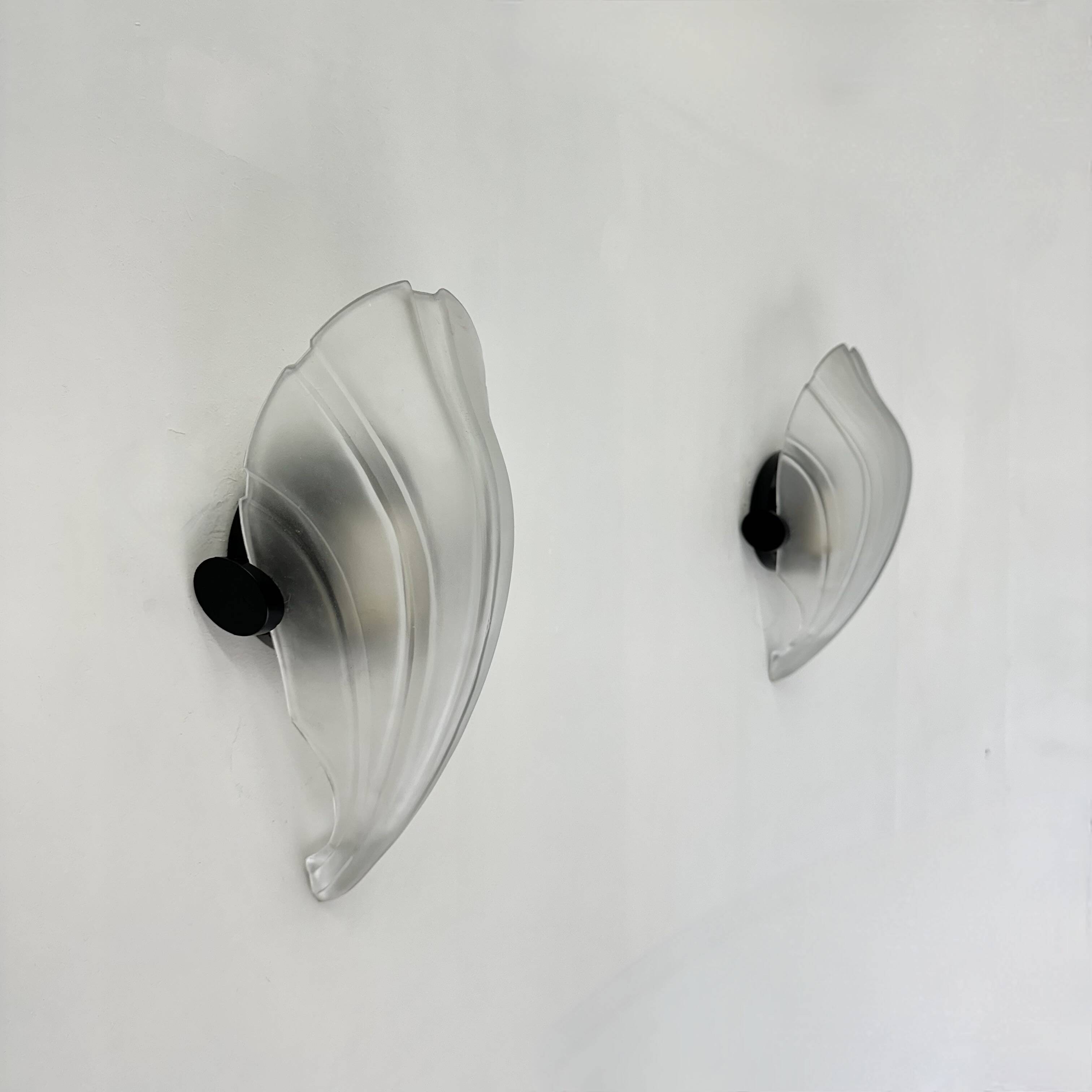 Pair of post modern shell wall lamps , 1980s