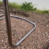 Set of 6 designer chairs in chromed metal from the 1970s