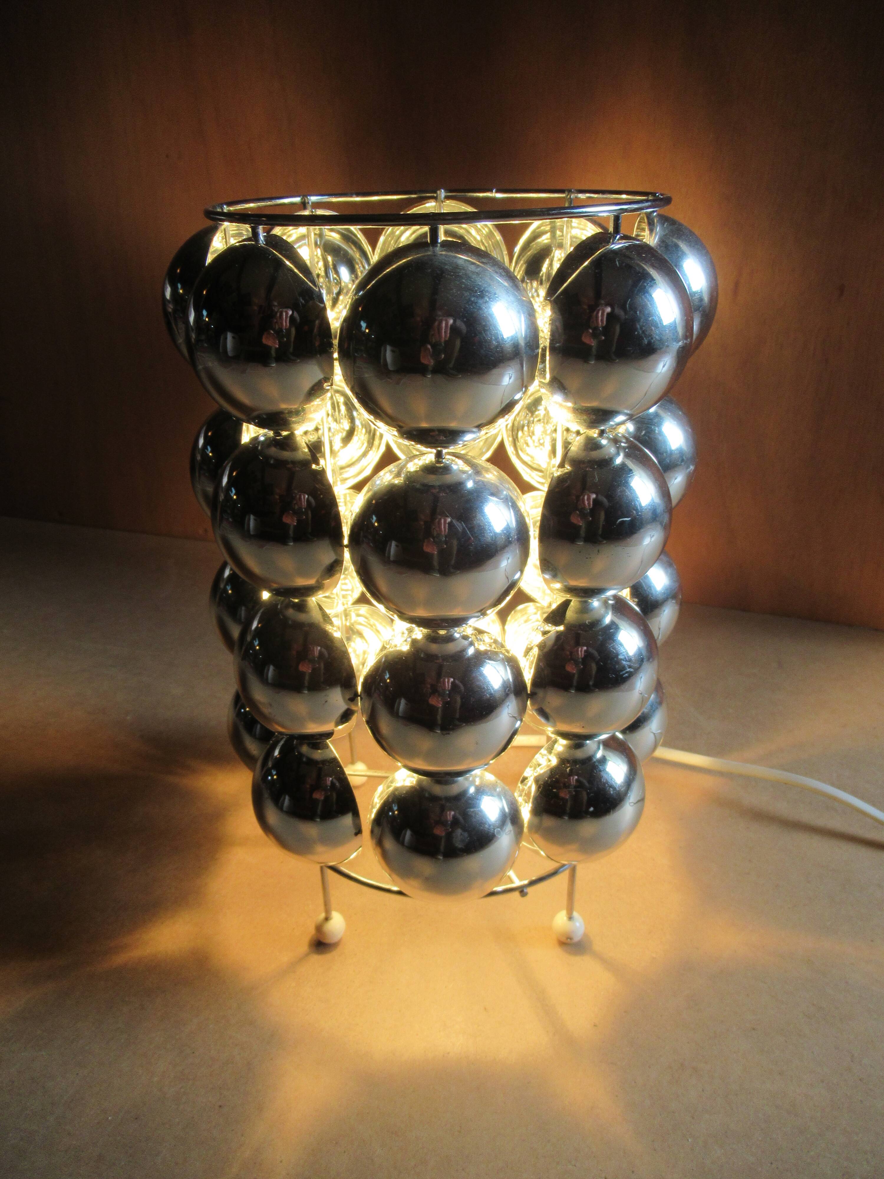 Table lamp KARE Space Age style 1980s chrome plastic