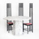 Vintage octagonal table in white marble. France, 70s
