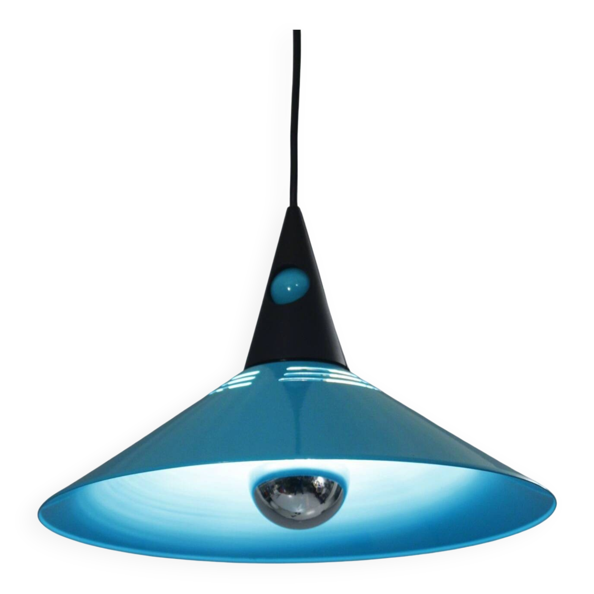 Post-modern suspension lamp Memphis metal & plastic design Brilliant 1980s