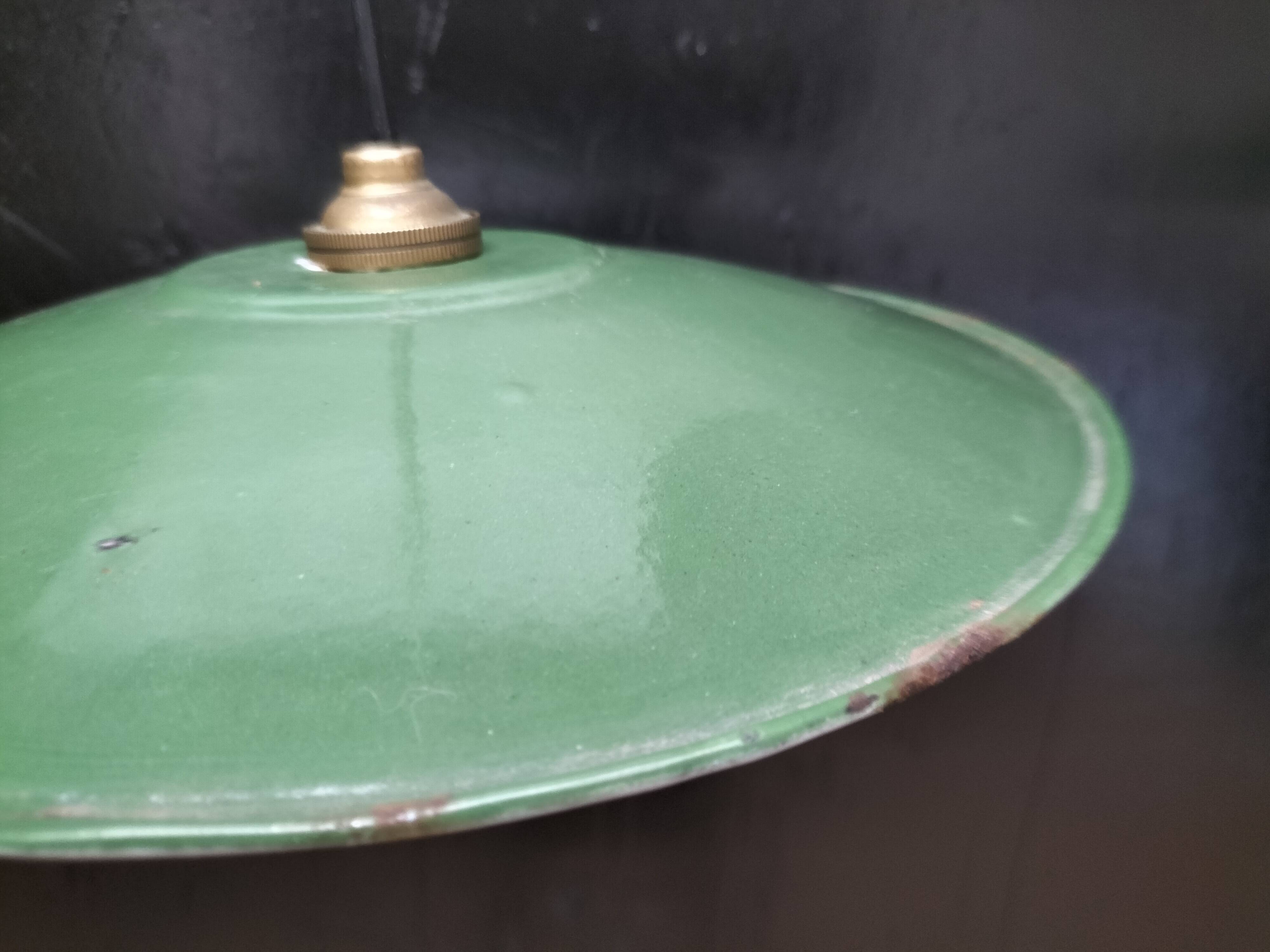 Enameled sheet metal pendant lights