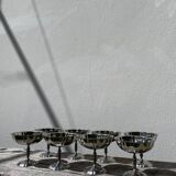 8 silver-plated metal cups 1970