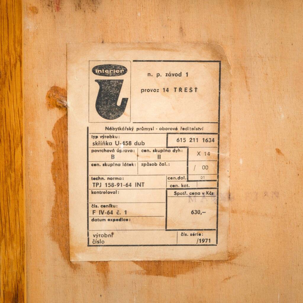 Original U-458 cabinet designed by Jiří Jiroutek in 1958 -  Black & Pink