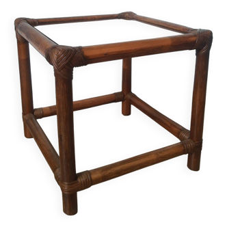 Rattan end table from the 70s
