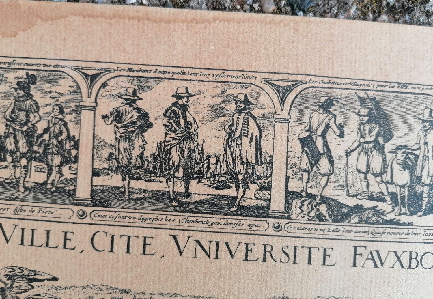 Old map of Paris by Melchior Tavernier