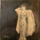 Oil on canvas signed female portrait the belle époque