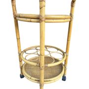 1960s rattan bottle holder rolling table