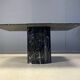 Vintage black marble dining table, 1970s