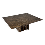 Italian Design Brown Marble Coffee Table, 1980s