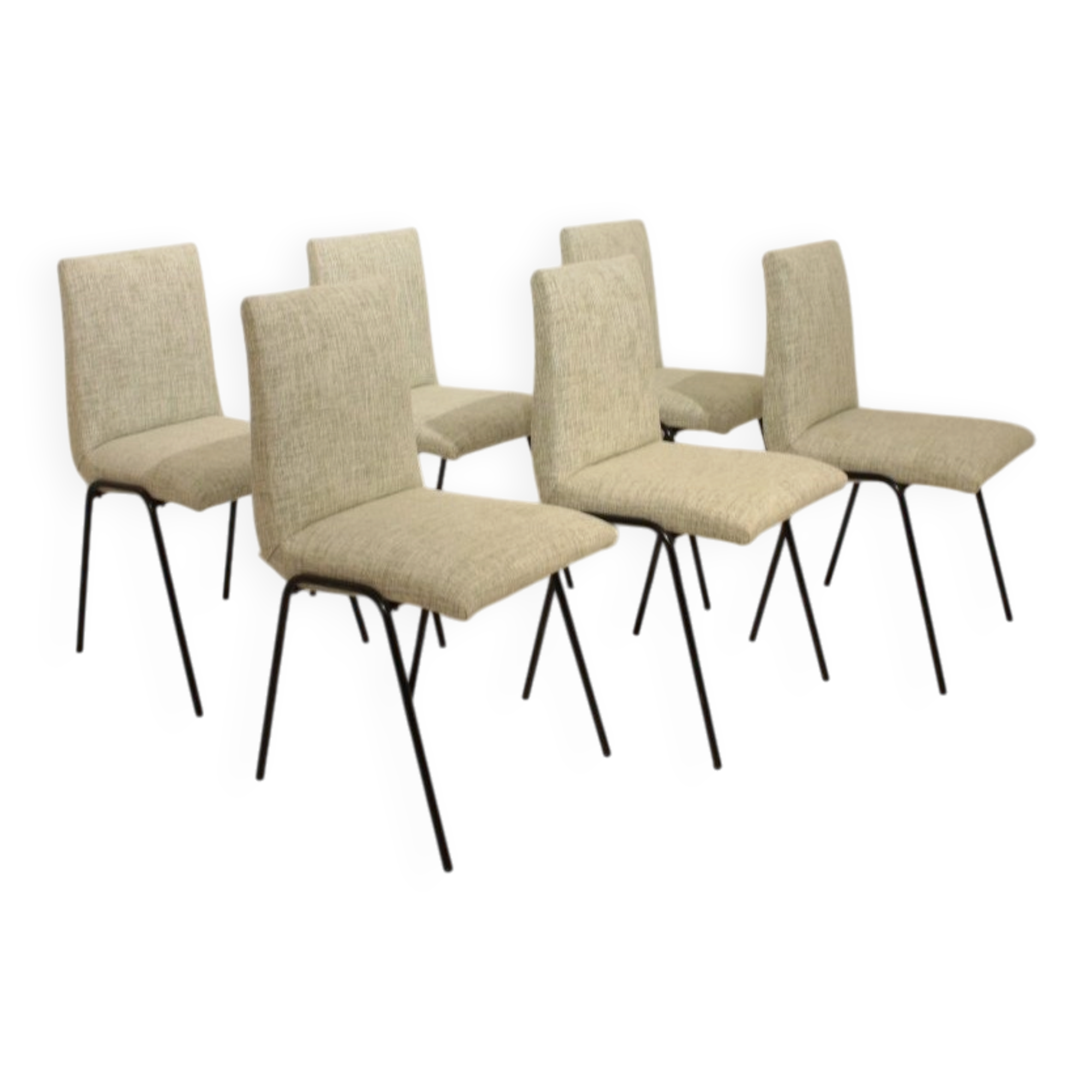 Set of 6 "Robert" chairs by Pierre Guariche for Meurop, 1961