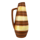Vintage Scheurich Keramik beige and brown vase, 1960s
