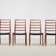 Ensemble de 4 chaises de salle à manger modèle 82 par Niels Otto Moller pour JL Mollers, 1971