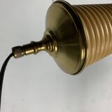 Italian adjustable floor lamp in pencil reed bamboo rattan and brass, 1970s