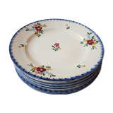 Suite of 6 plates in earthenware of Sarguemine