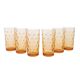 Set of amber glasses, Italian design, 1970s, manufactured in Italy