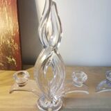 Pair of 2 Vannes crystal candlesticks