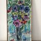 Anemones, oil on canvas signed Guette Fattal