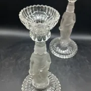Pair of crystal candlesticks - Portieux - Water carriers - 1900