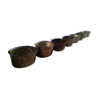 Series of metal pots