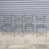 Set of four wrought iron chairs 1960