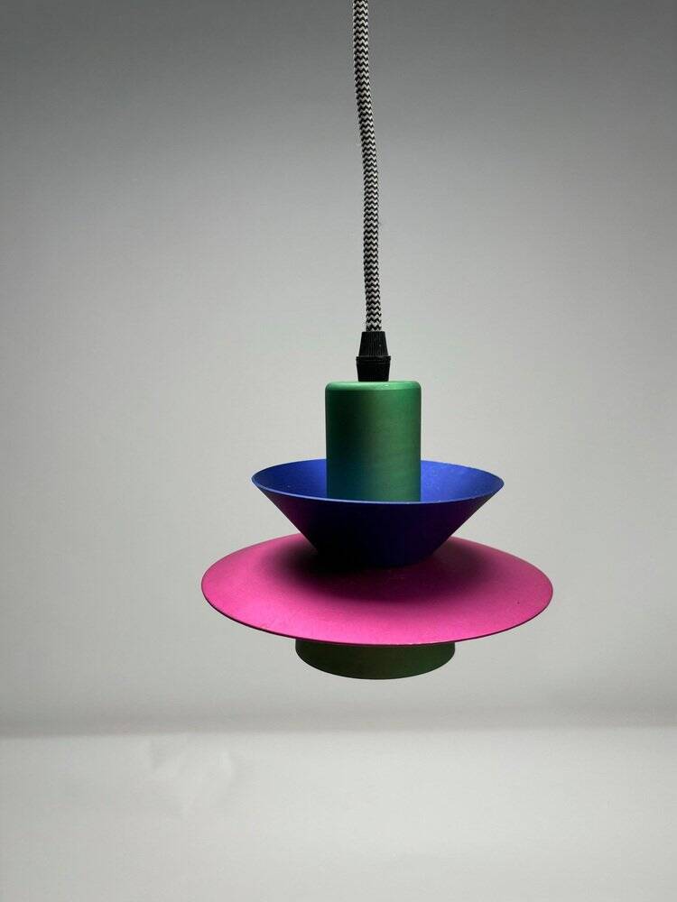 Italian Postmodern Pendant Lamps, 1980s, Set of 3