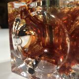 Table Lamp • Cube • Fractal Resin • Polished Steel • Chrome • 1970