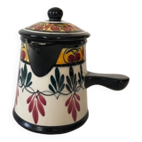 St Jean decorated earthenware teapot signed handmade decor
