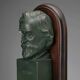 Vintage pair of bronze and wood bookends Verdi Chopin design 1960s-1970s