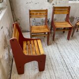 4 vintage Plywood chairs 80s