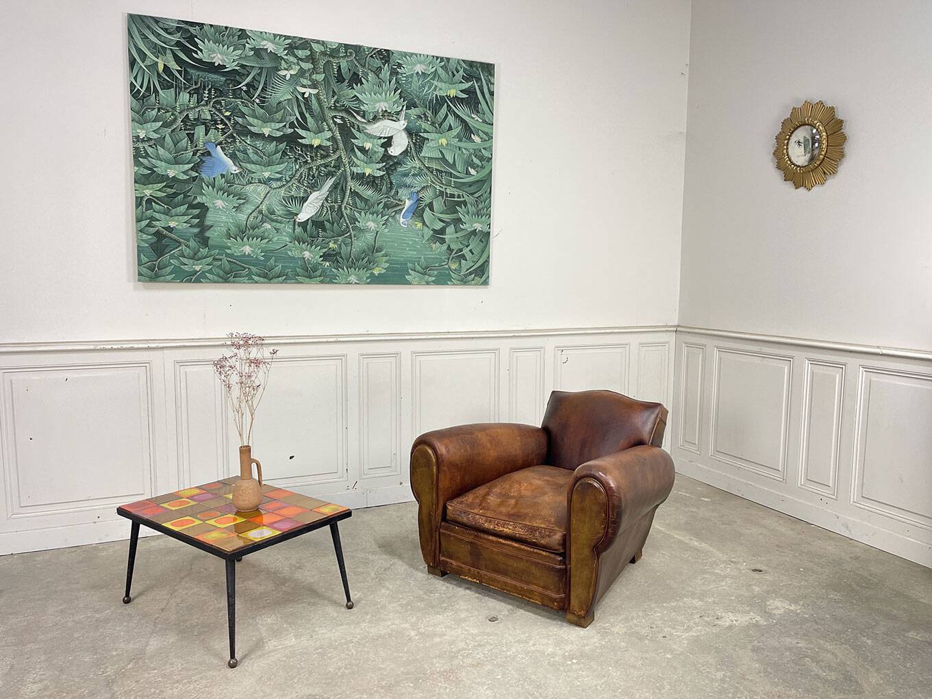 1950 leather club armchair