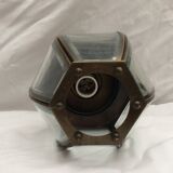 Hexagonal vestibule lantern in brass and glass dimension: height -46cm- diameter -17cm-