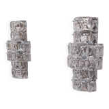 Grandes appliques murales en cristal Kinkeldy des années 1970, Allemagne.