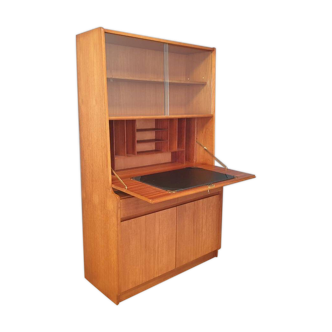 Vintage Remploy Retro Teak Desk Bookcase Office Glass Cabinet