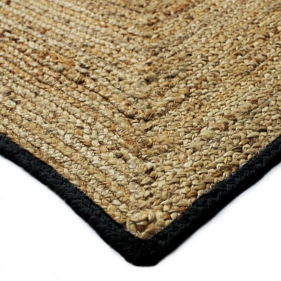 Jute rug 160x230 cm black outline