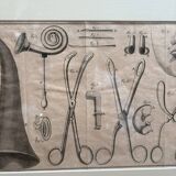 Antique Print Engraving 19th Century Framed Medical Instruments engraving Lorenzo