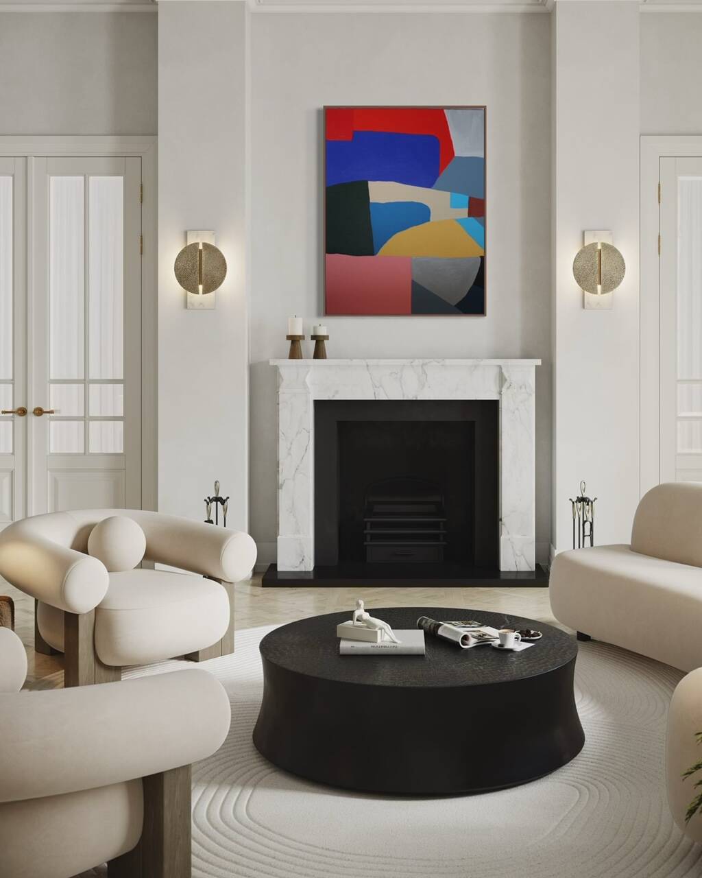 Colorful abstract art 100x80cm on stretched canvas by Bodasca