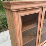 Vitrine vaisselier vintage en bois massif Louis Philippe