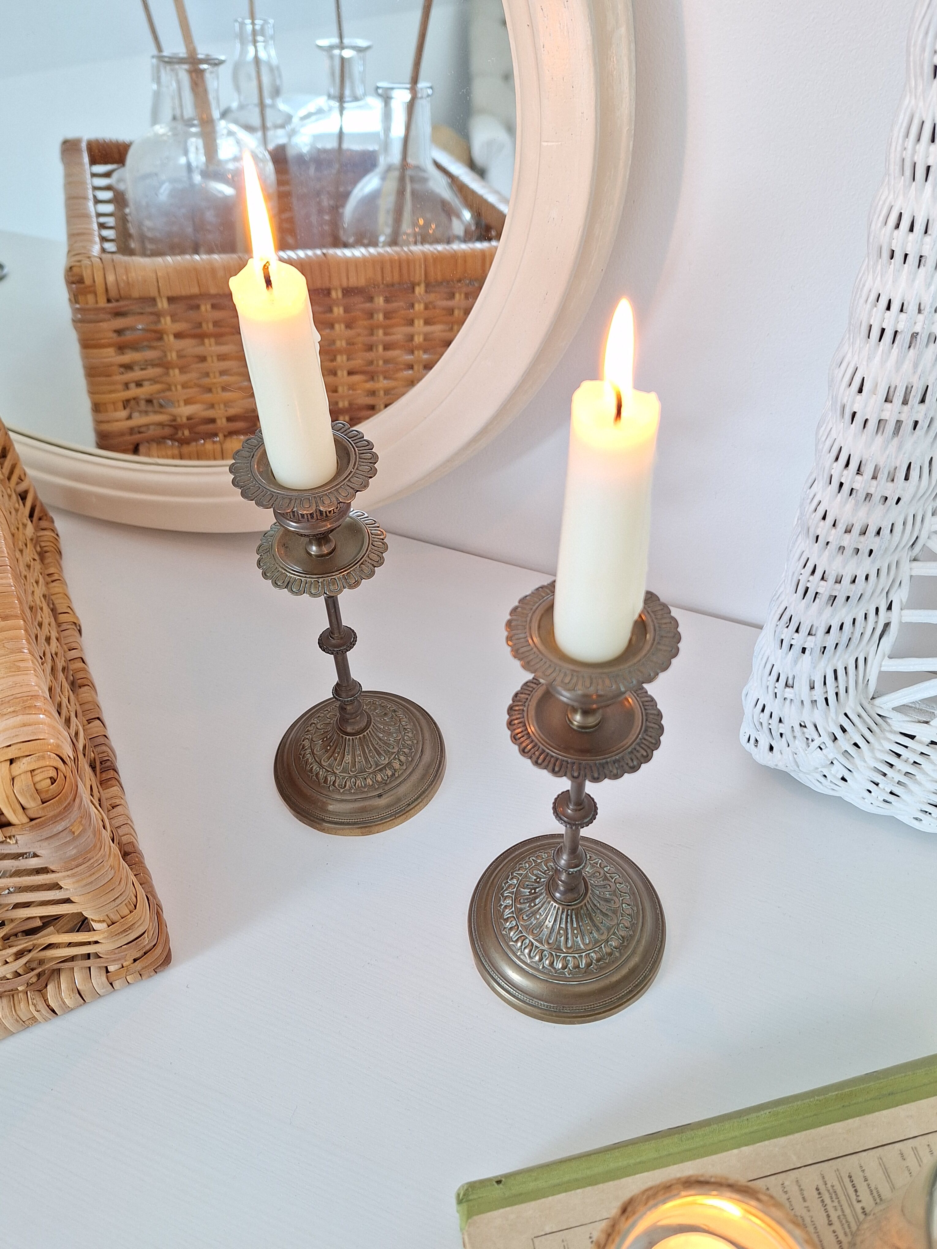Vintage brass candle holders