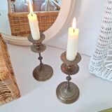 Vintage brass candle holders