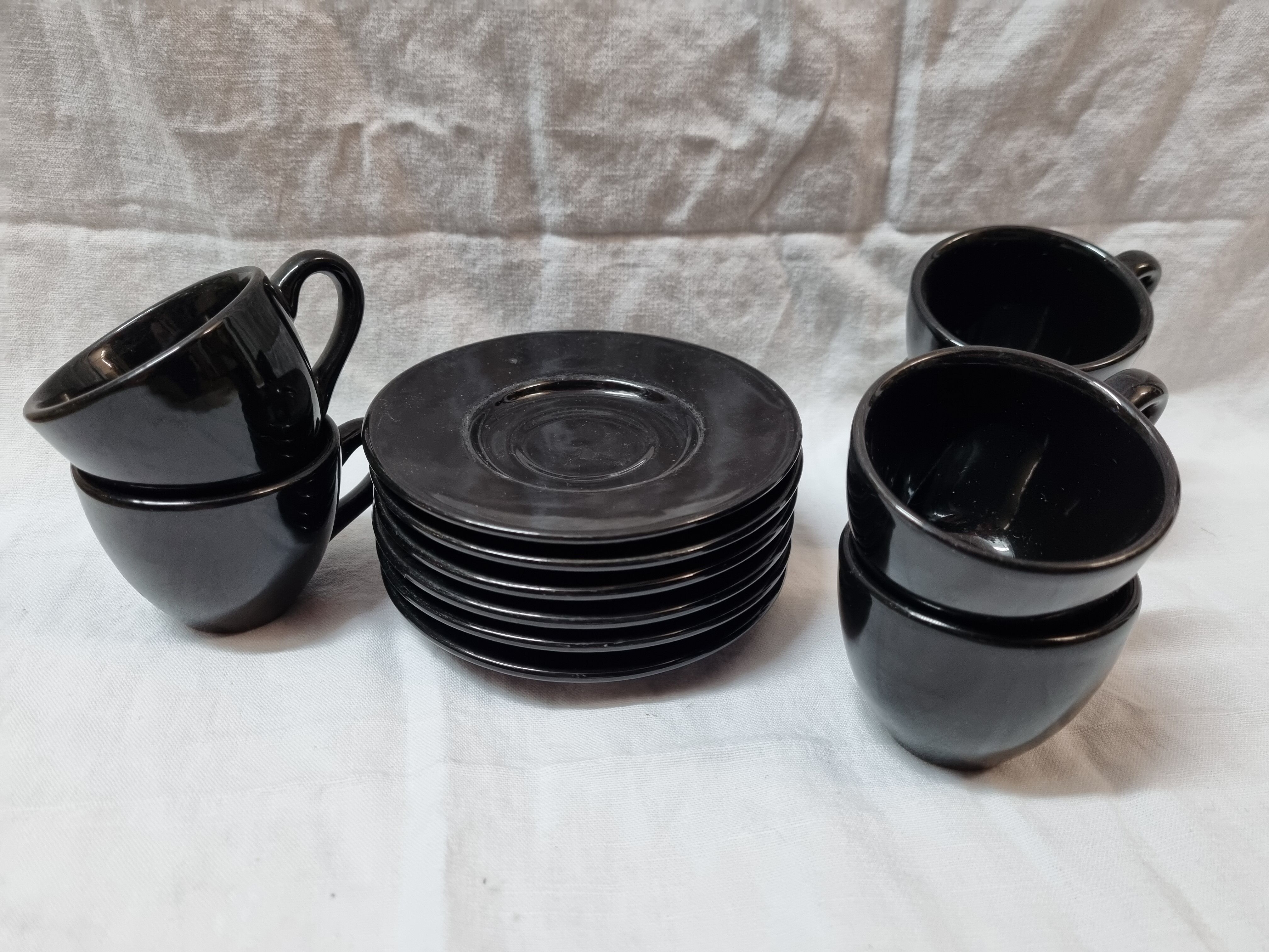 6 black coffee cups Krups, 1980