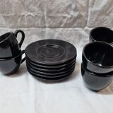 6 tasses à café noires Krups, 1980