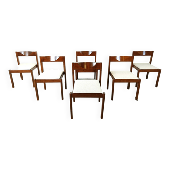 Vintage stackable dining chairs, set of 6 - 1970s