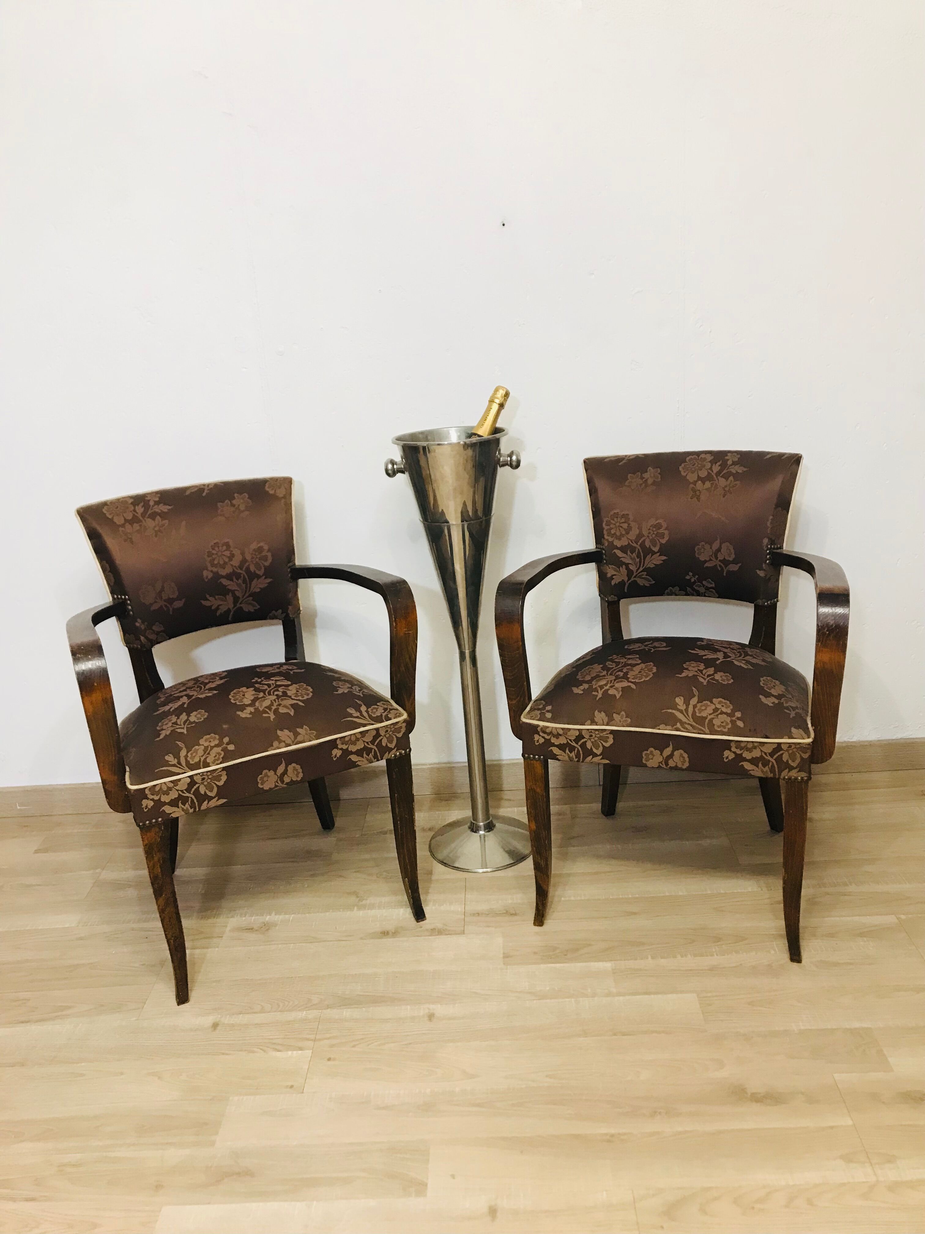 Pair of bridge armchairs