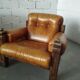 Brutalist leather lounge